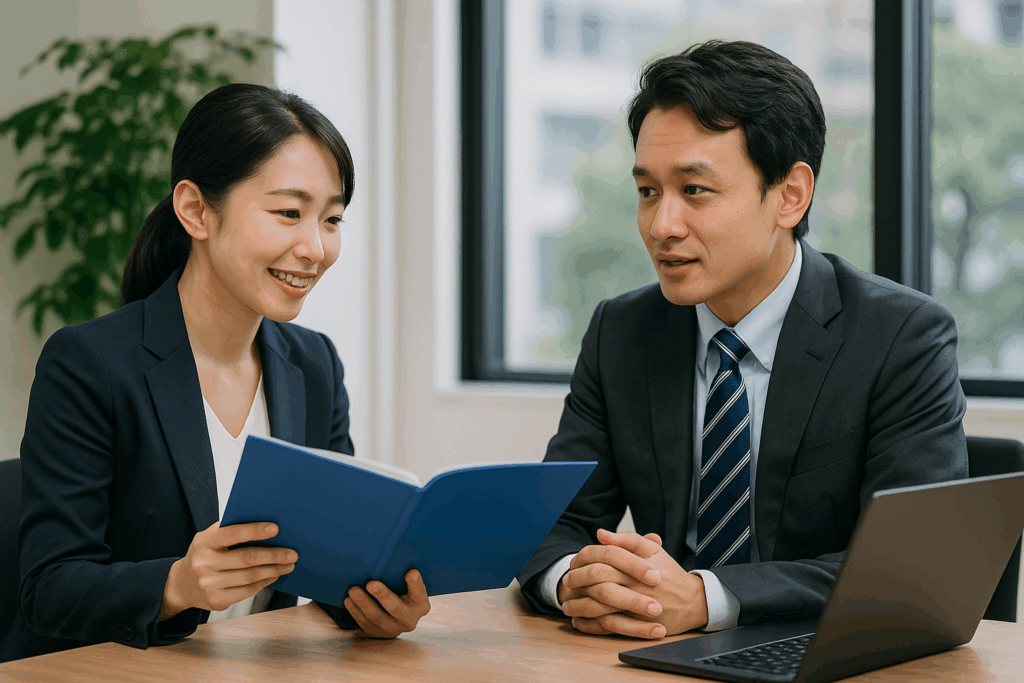 ファクタープランで話し合い中の2人