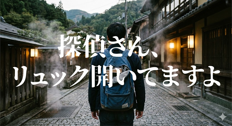 探偵さん、リュック開いてますよアイキャッチ