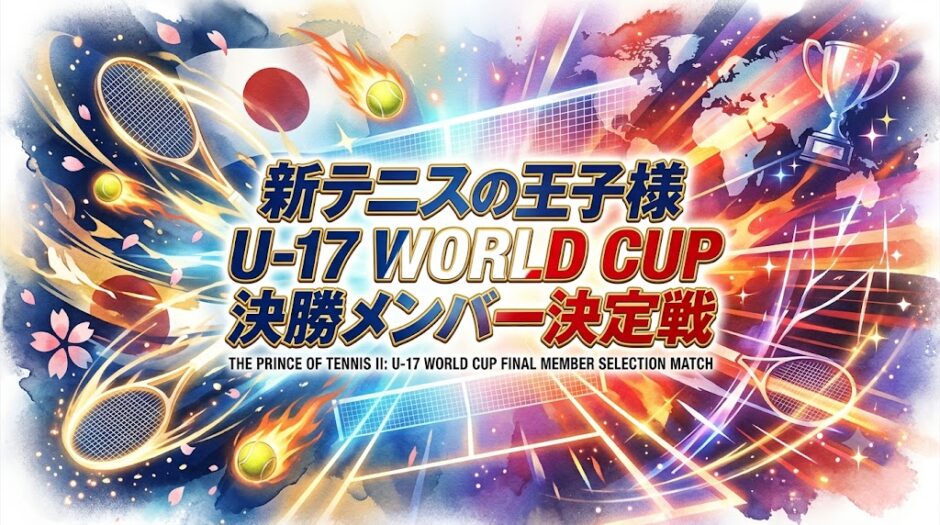 「新テニスの王子様 U-17 WORLD CUP 決勝メンバー決定戦」の見逃し配信をお得に全話見るにはどこで見れる？・再放送はいつ？アイキャッチ